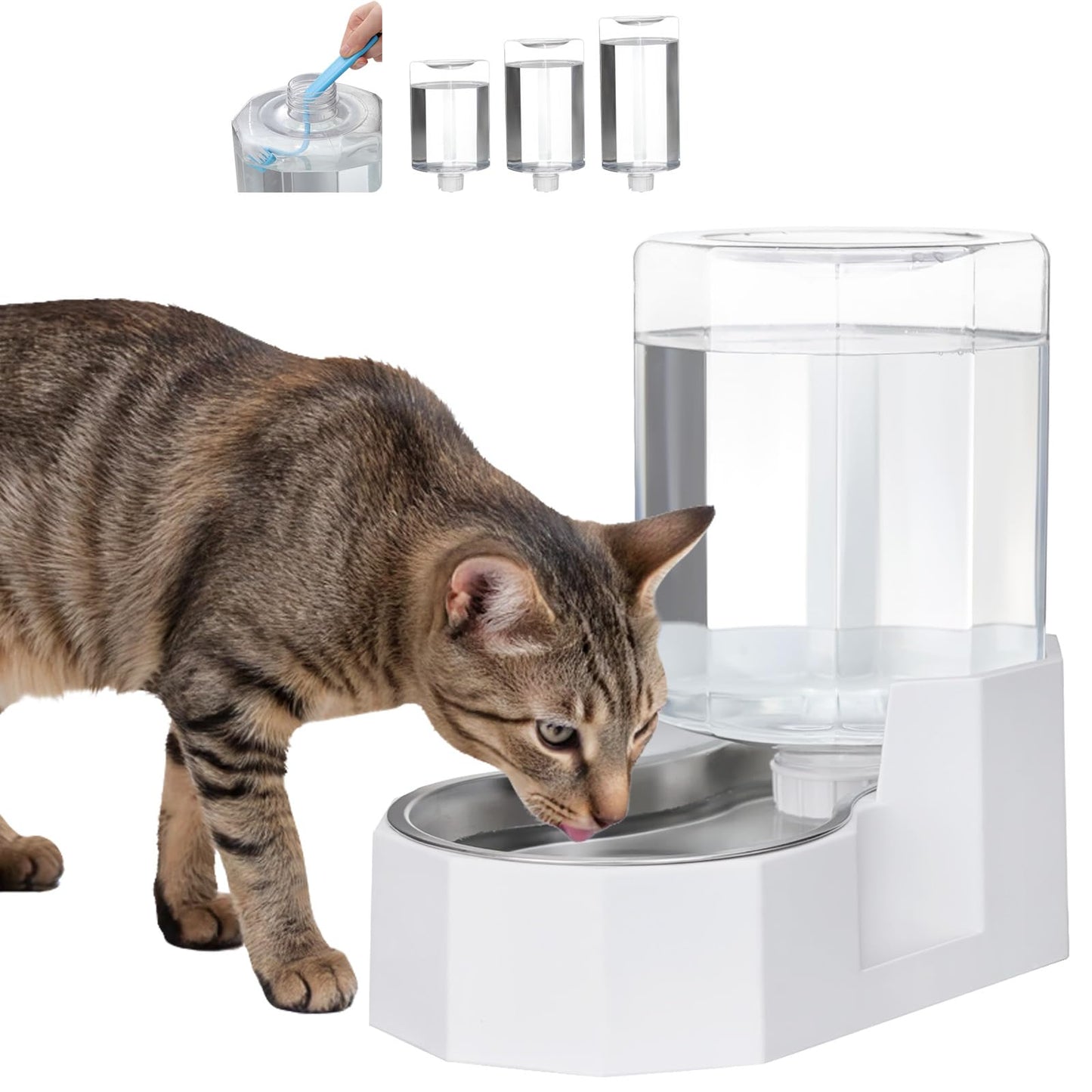 Sfozstra Large Dog Water Dispenser: Stainless Steel Gravity Cat Water