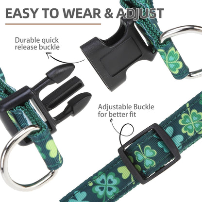 PUPTECK No Pull St. Patrick Dog Harness Soft Adjustable Basic Harness