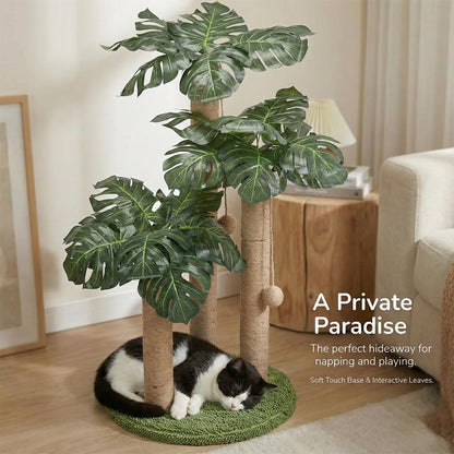 LEMONDA Cat Scratching Post,Cat Scratcher Tree with 3 Scratching Posts