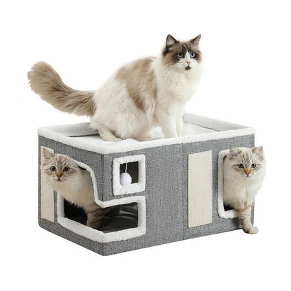Crispedia Large Cat Houses for Indoor Cats, Extra Wide Cat Cave Bed