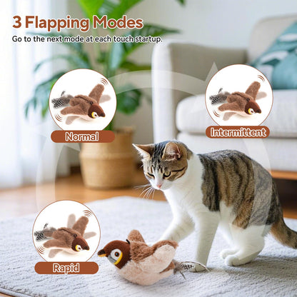 AUSCAT Flappy Bird Cat Toy, Simulated Chirping Bird Cat Toy Catnip