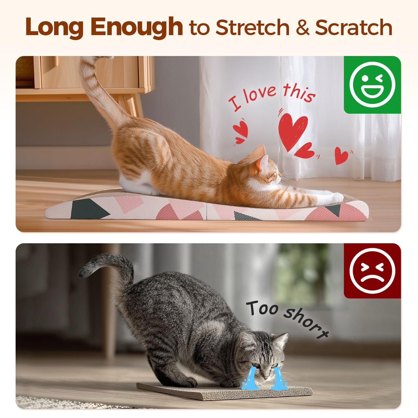 ComSaf Cat Scratcher Carboard Pad x10", Large Cat Scratcher Bed Pad