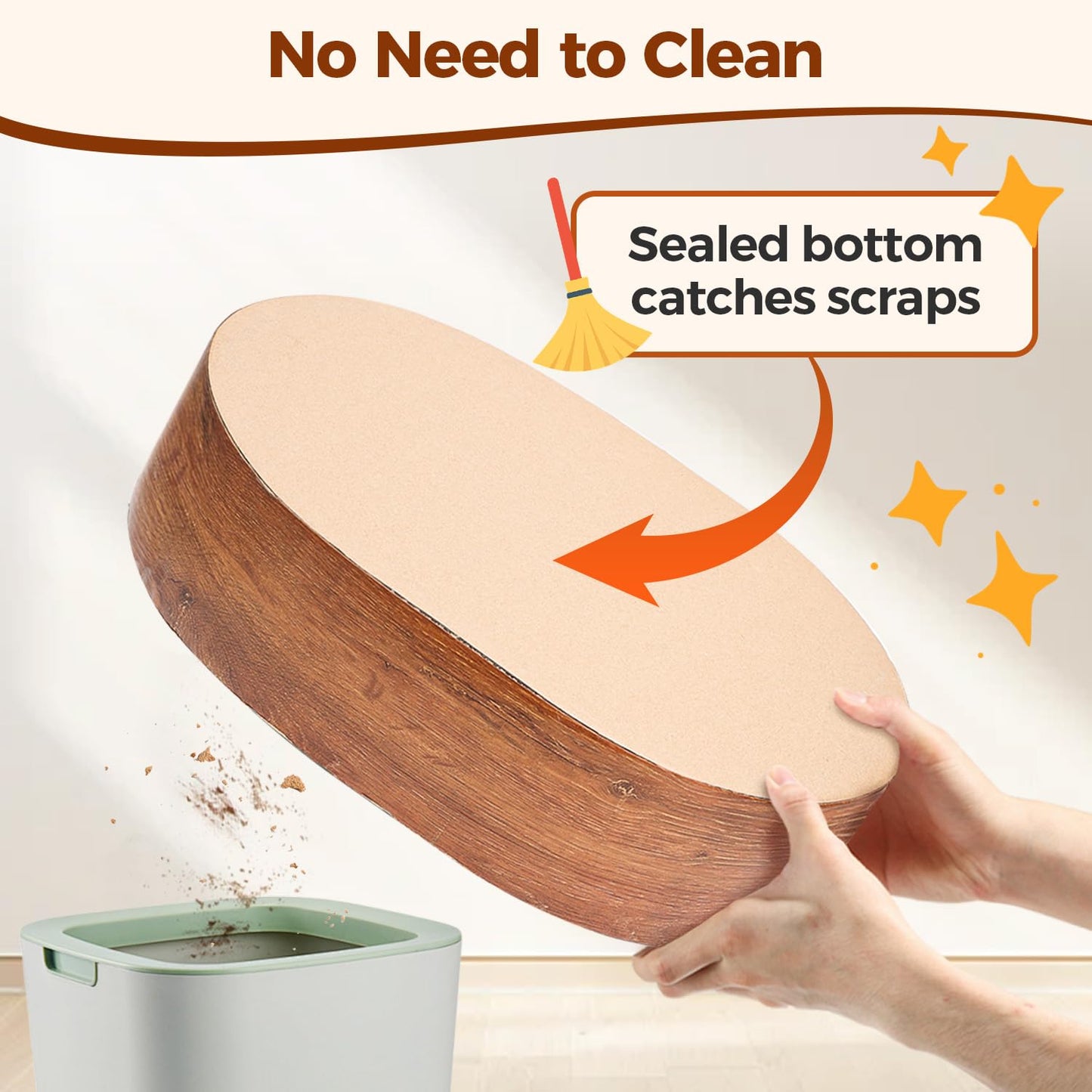 ComSaf Cat Scratcher Bed, Durable Cat Scratching Board, Oval Pad