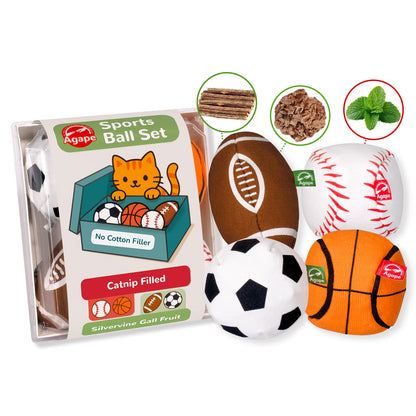 Agape Catnip Silvervine Filled Cat Toys, Interactive Chew Kicker Balls