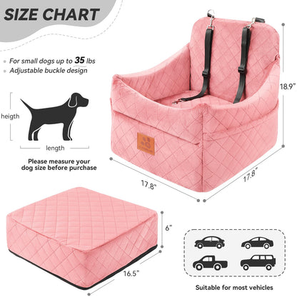 Dog Car Seat for Small/Medium Dogs, Dog Booster Car Seats with Seat