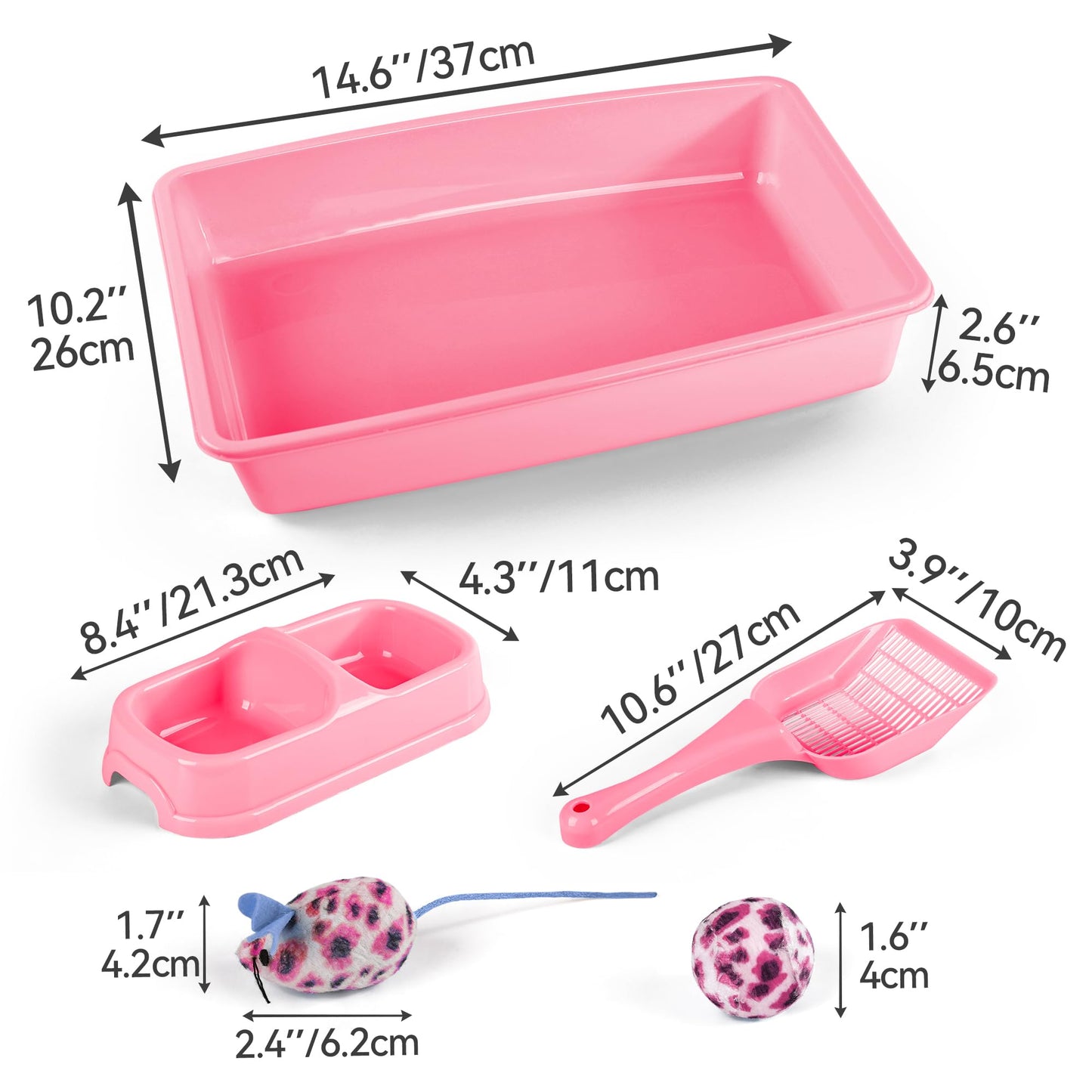 PAWISE Cat Litter Box Set, Small Kitten Starter Kit, Includes Litter