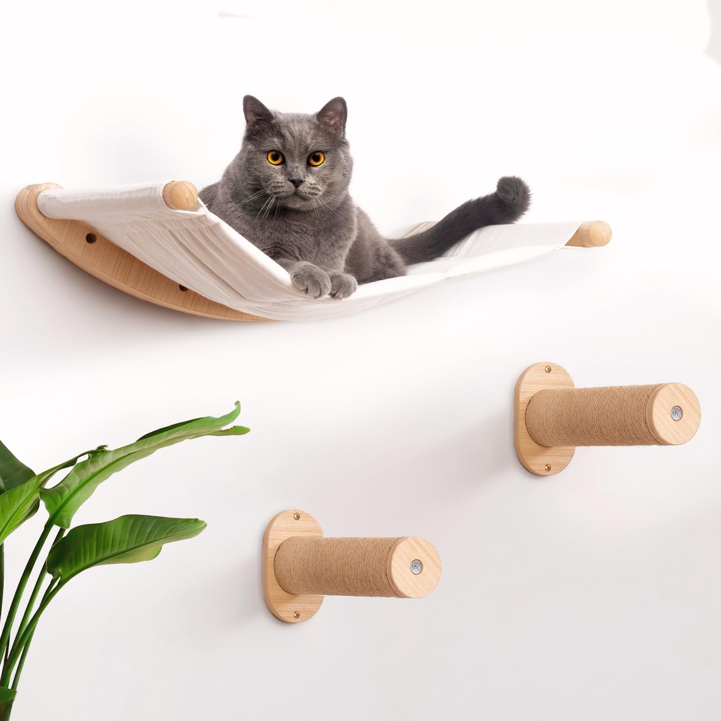 7 Ruby Road Alto Cat Wall Hammock Set Wall Mounted Cat Shelves Cushion
