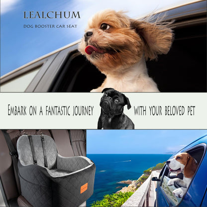 Lealchum Dog Booster Car Seat for Small/Medium Dogs, Memory Foam Seat