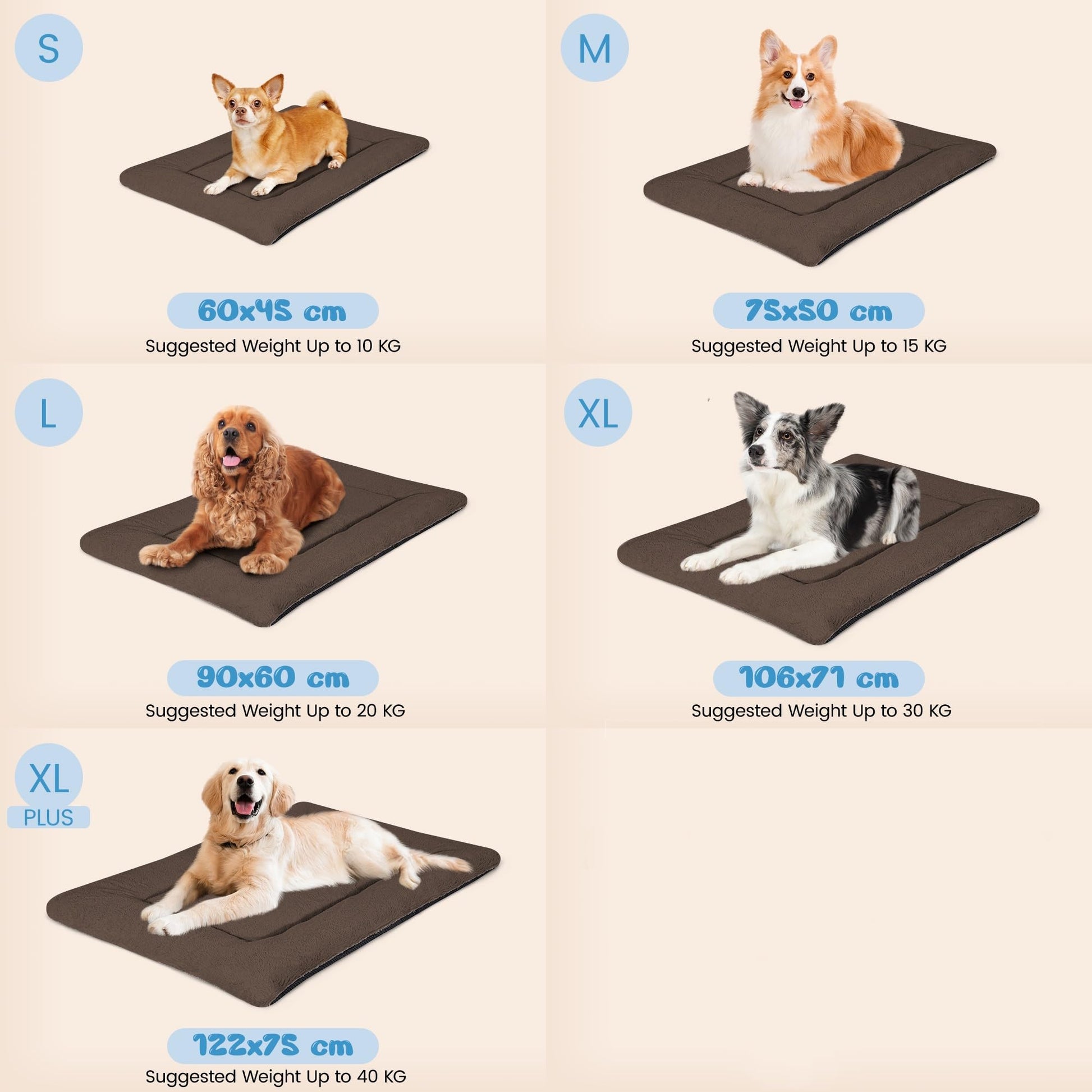 ZENGAOOU Dog Crate Pad, Machine Washable Plush Dog Crate Mat
