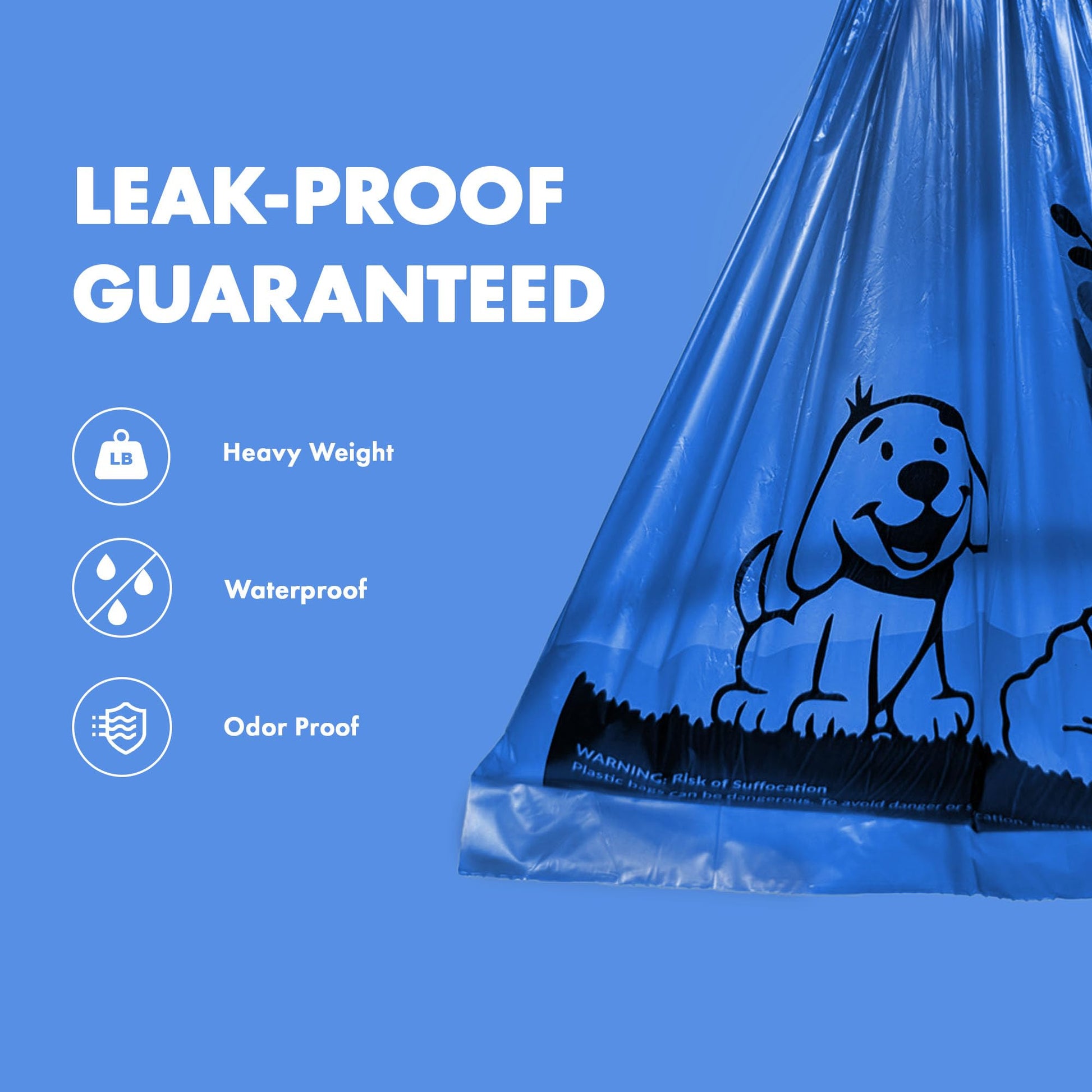 GORILLA SUPPLY 1000 Dog Poop Waste Bags with Dispenser and Leash Leash