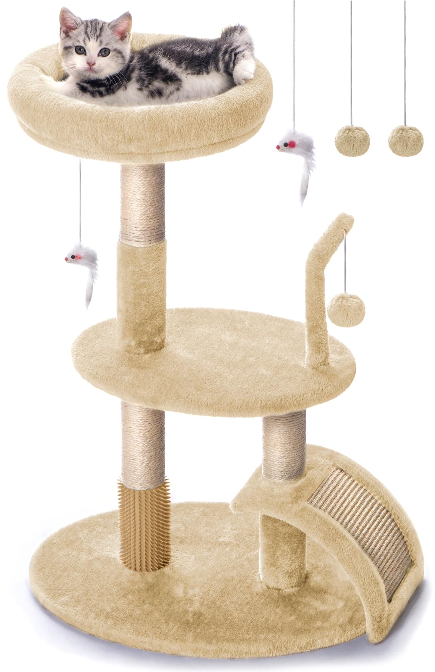 Goozii Large Cat Tree Tower with Scratching Post, Modern Kitten Bed