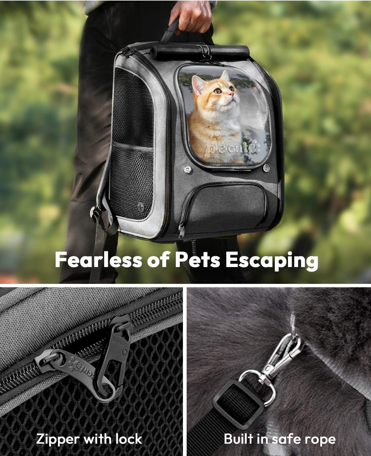 Pecute Cat Backpack Carrier, Large Space Cat Bubble Backpack