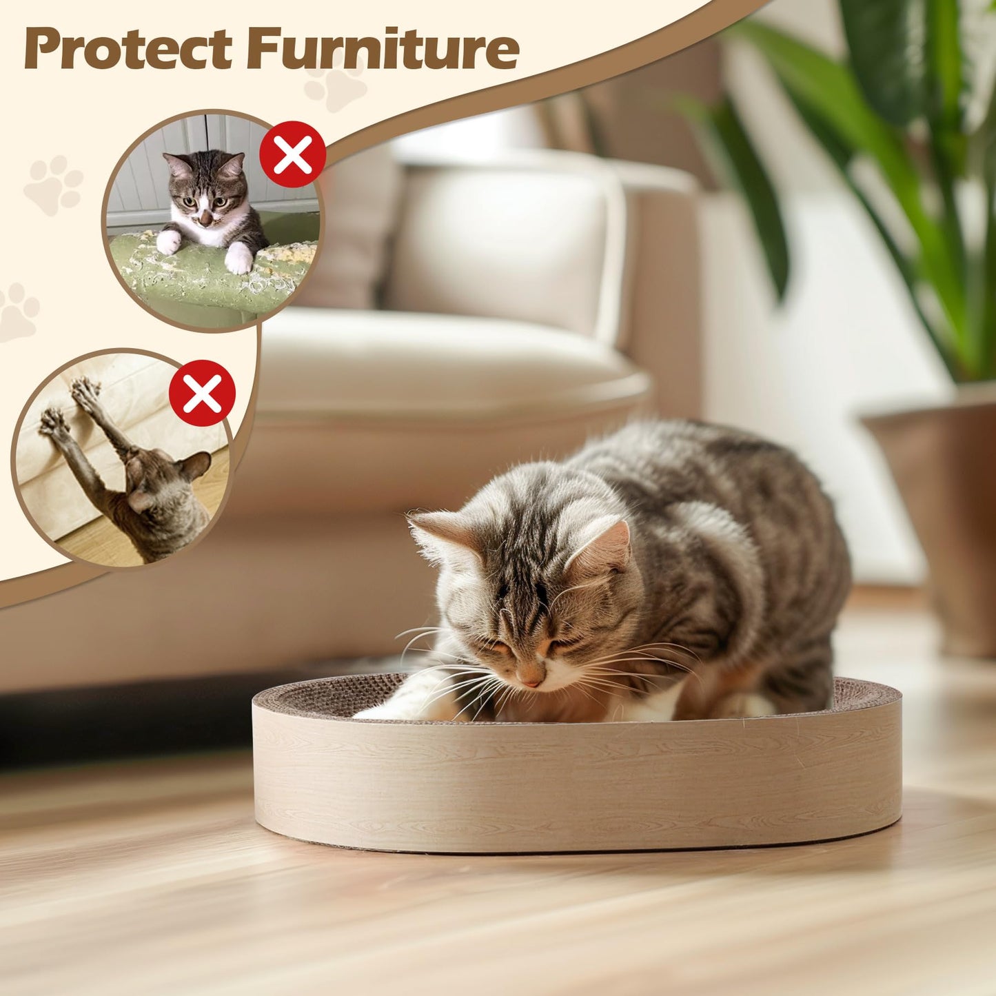 ComSaf Cat Scratching Board Cat Scratcher Bed for Indoor Bed