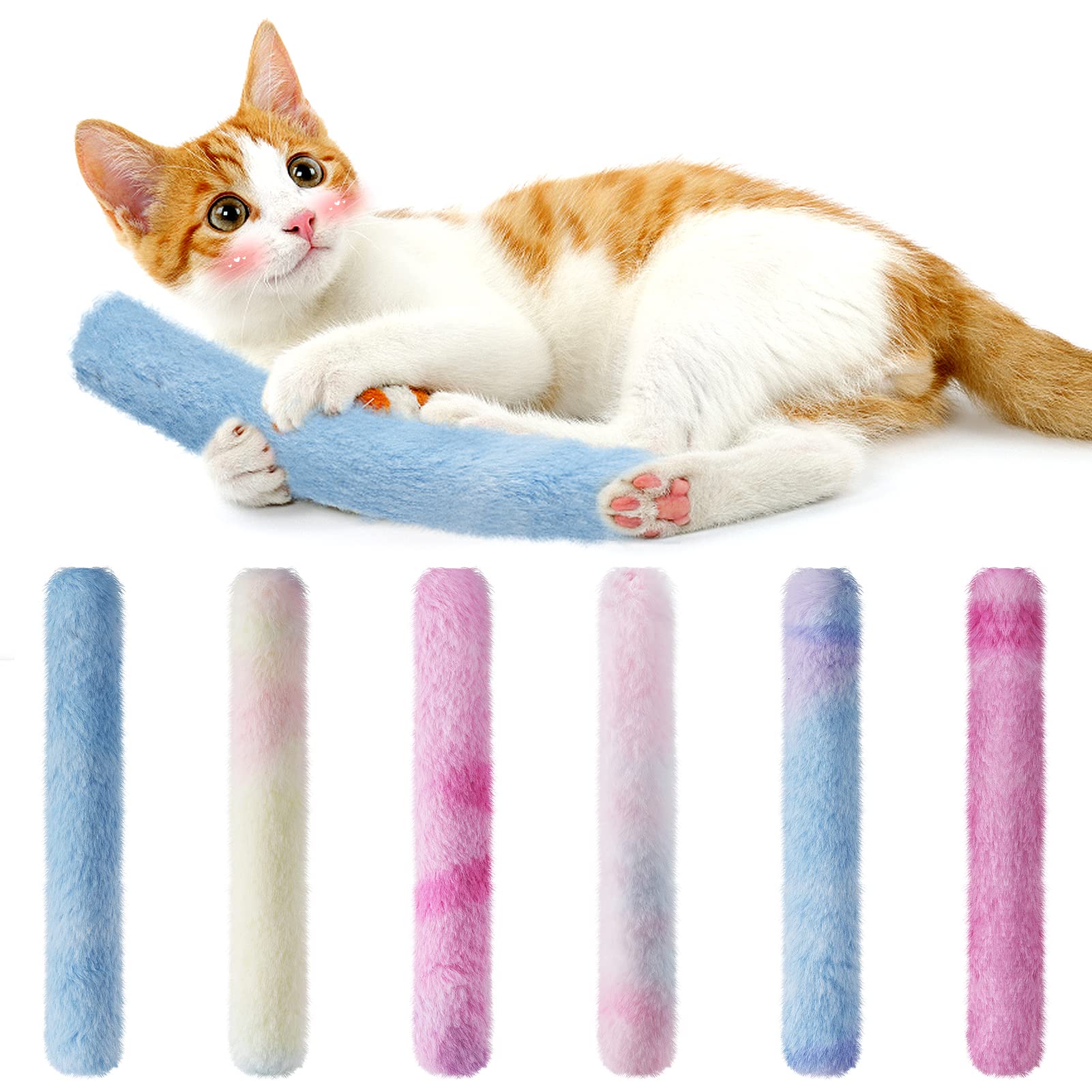 MEWTOGO 6Pcs Cat Kicker Toys with Sound Paper- Kitty Kick Sticks Toys