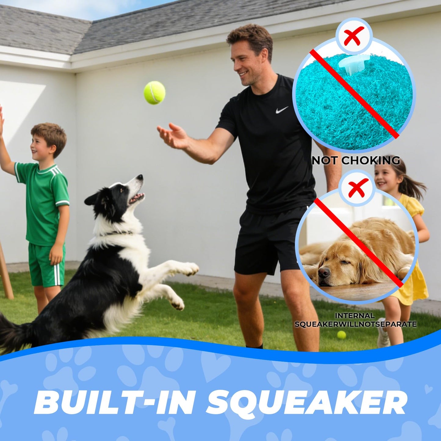 INSUM Squeaky Dog Balls Squeaky Tennis Balls for Dogs, Medium Balls