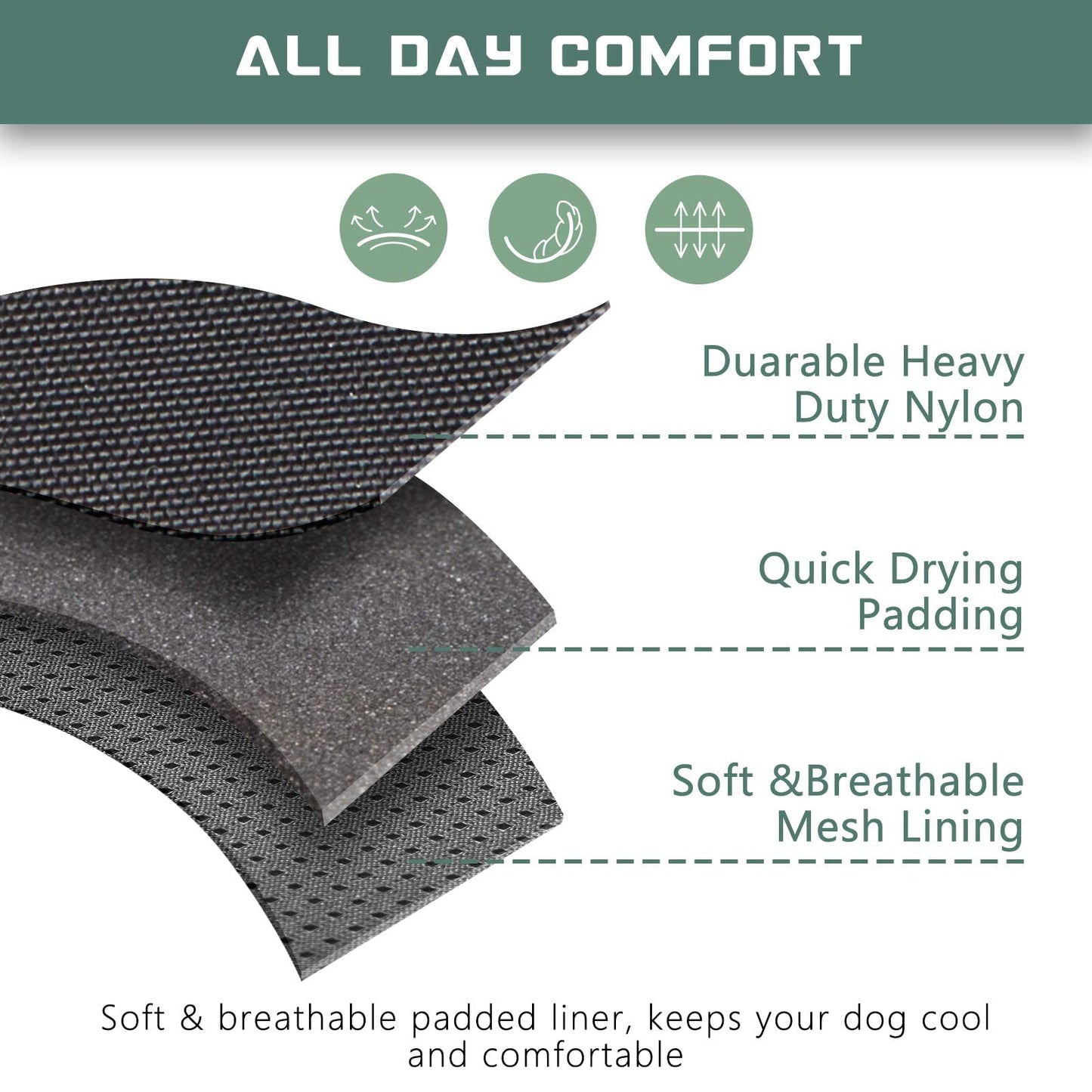 BUMBIN Tactical Dog Harness for Medium Dogs, No Pull, Harness