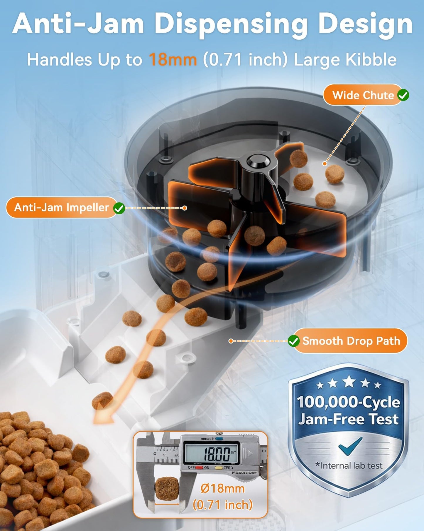 Large Breed Automatic Dog Feeder: /50 Cups with HD 1080P Camera Feeder