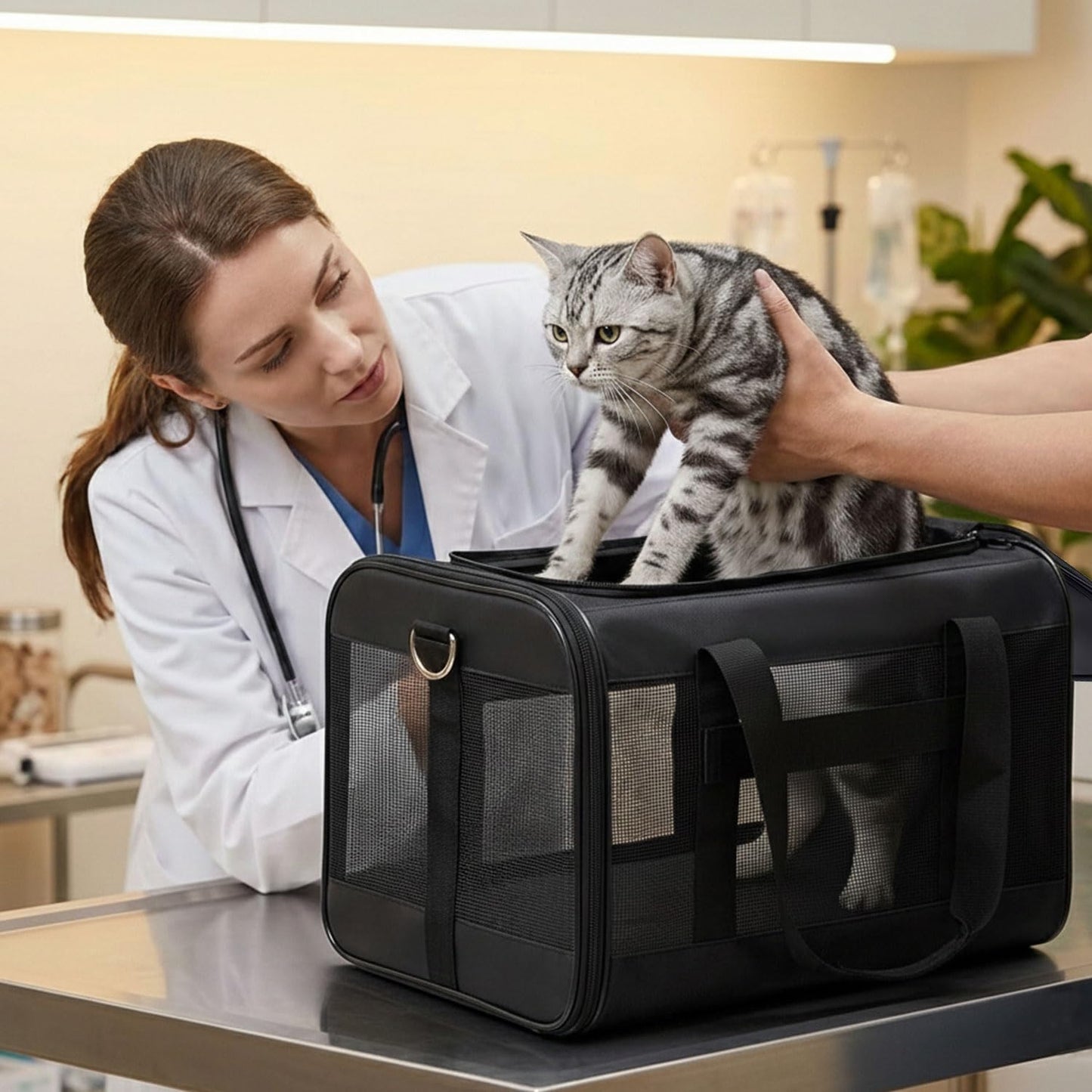 Conlun Cat Carrier Airline Approved, Soft-Sided Dog Carrier with Bag