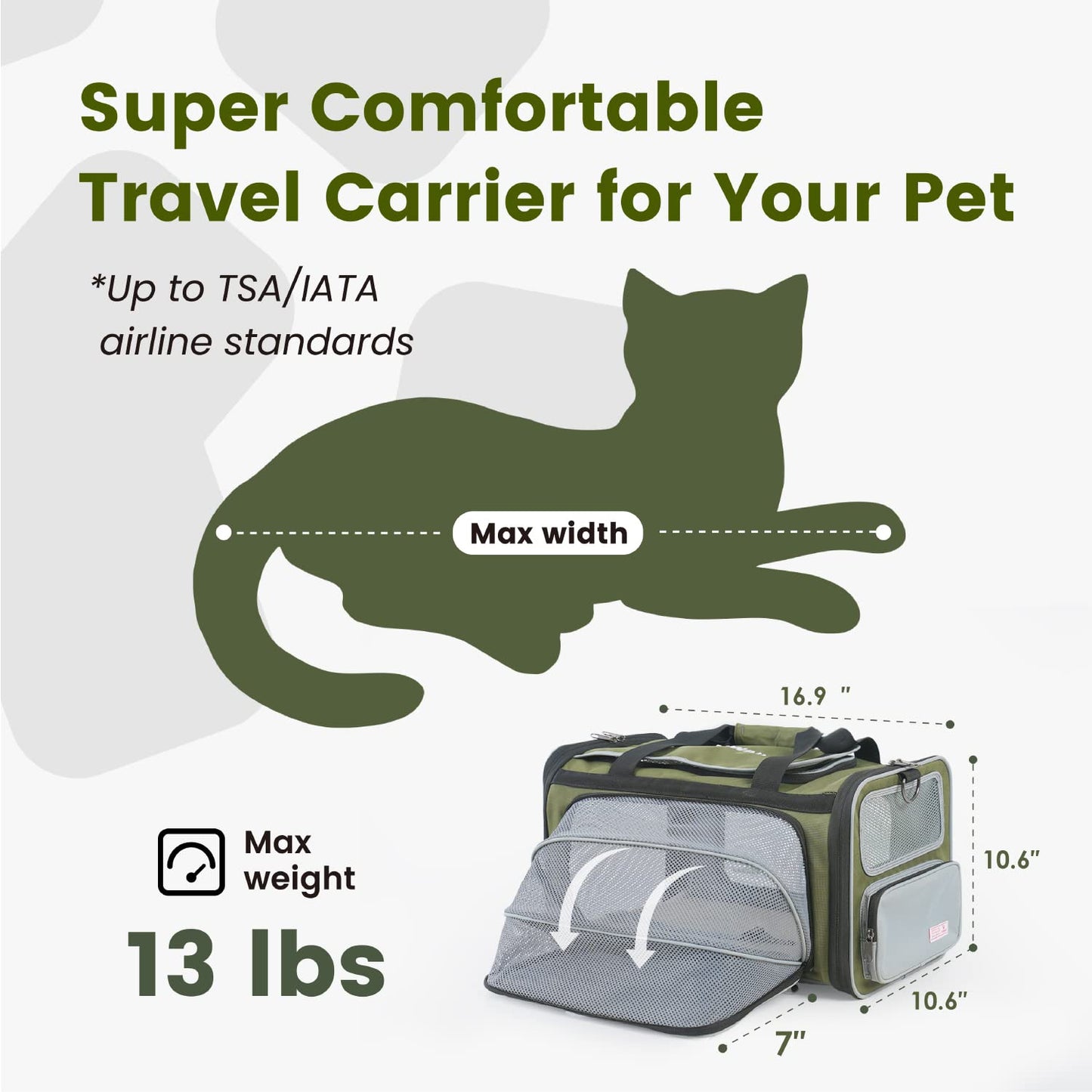 Pawaii Pet Carrier, TSA Airline Approved Cat Carrier, Soft Carrier