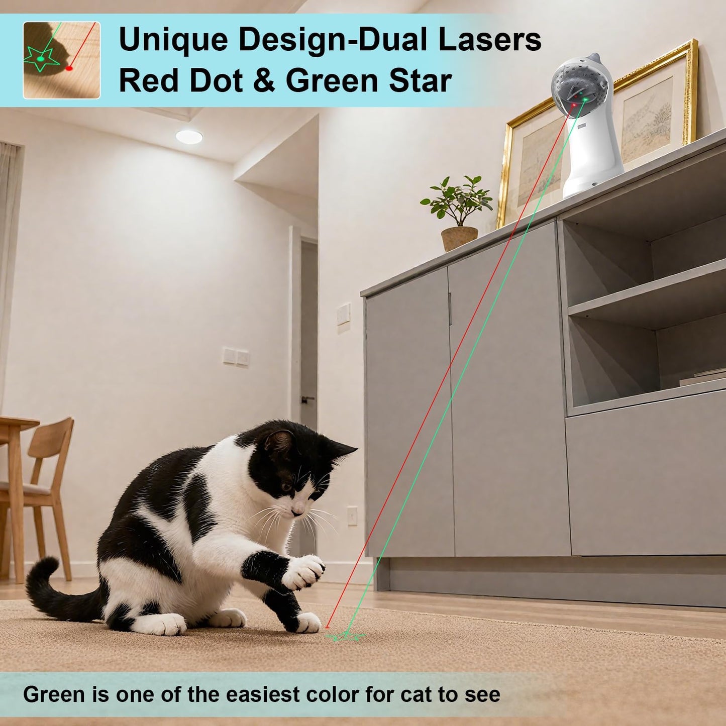 Waputne Automatic Cat Toy, Motion-Activated Interactive Cat Toy 5 Toy