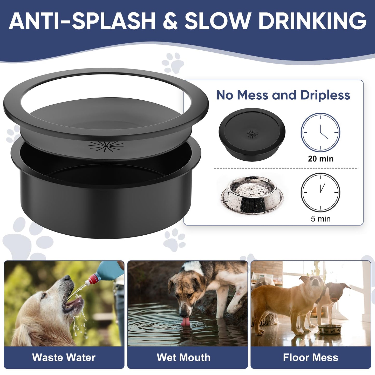 XIAZ Elevated Dog Bowls Large Breed Raised Dogs Bowl Stand Bowl