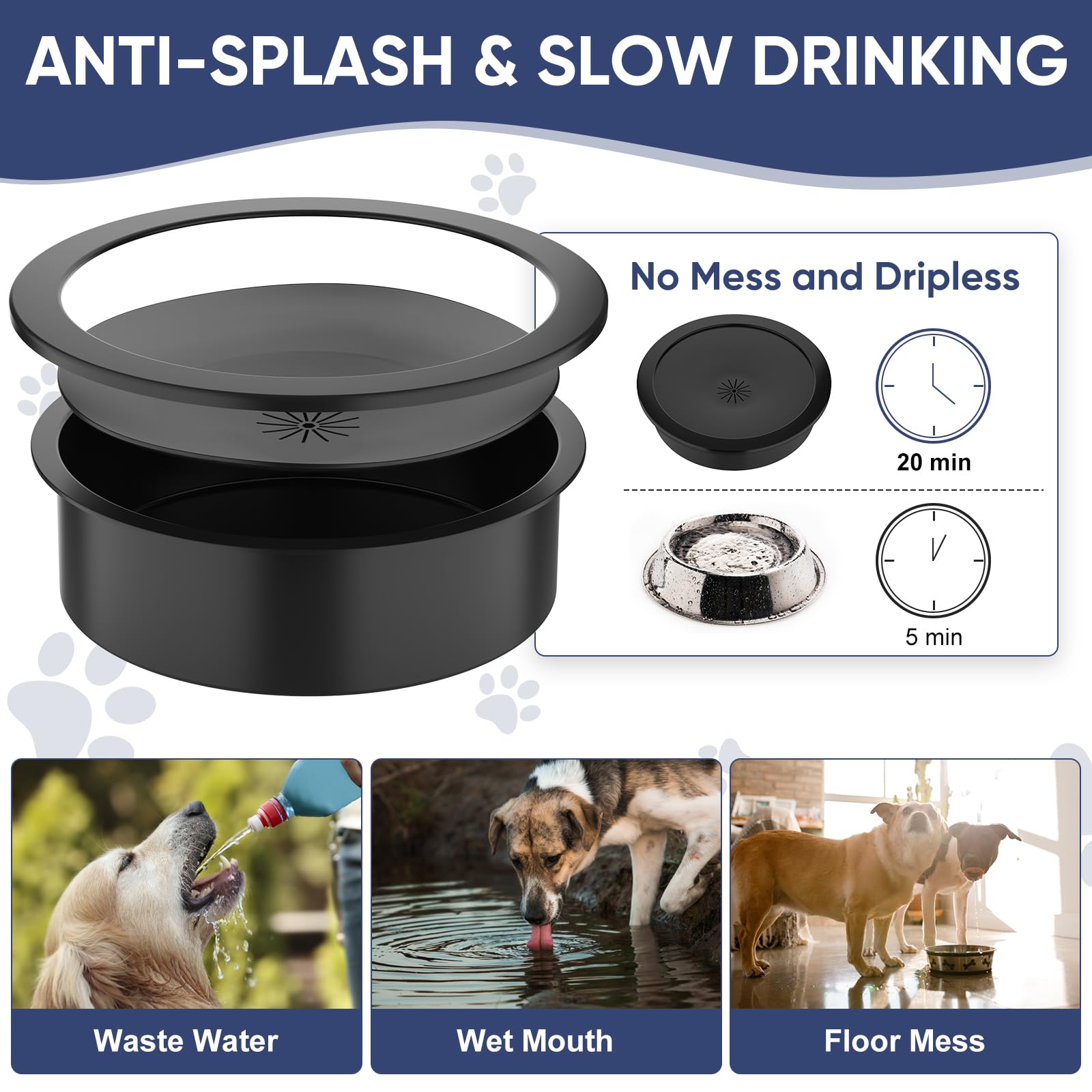 XIAZ Elevated Dog Bowls Large Breed Raised Dogs Bowl Stand Bowl
