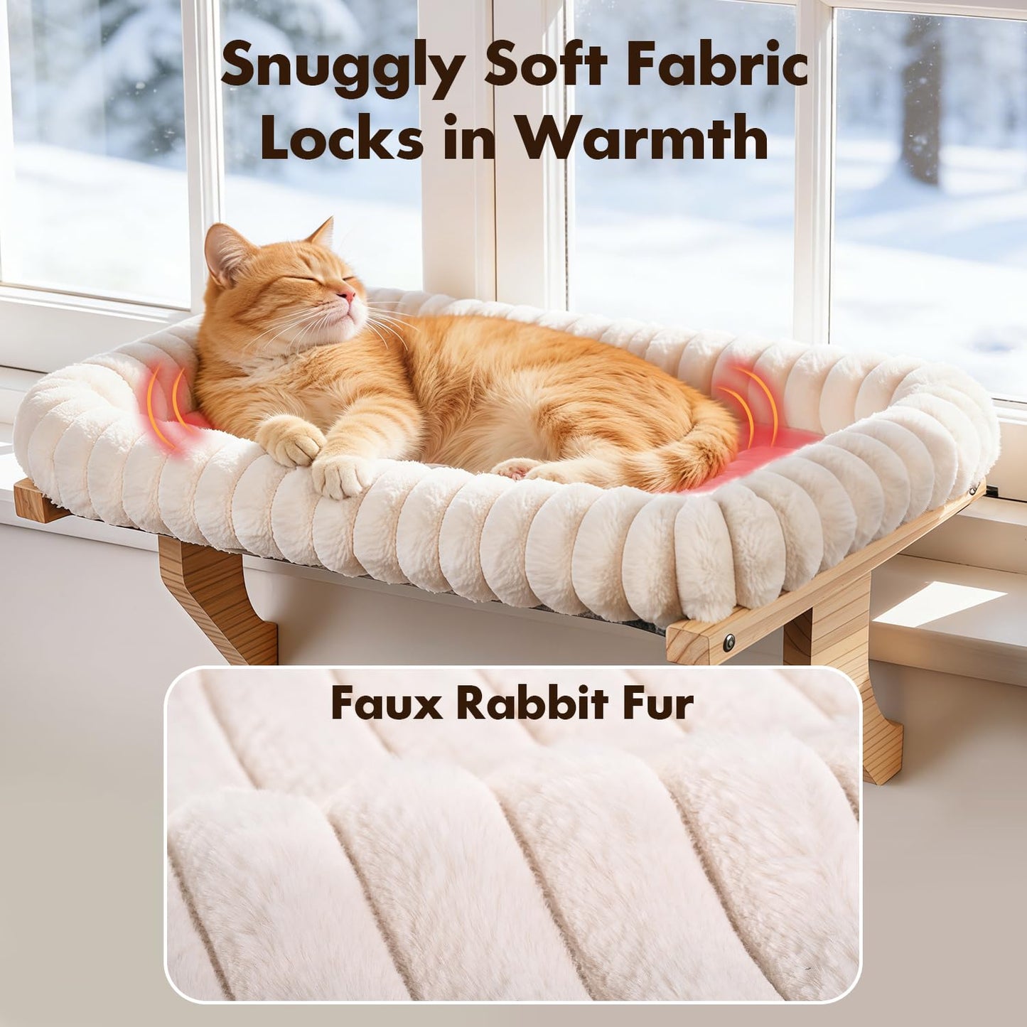 Zoratoo Cloud-Cuddle Cat Perch for Window Sill with Bolster, Bed