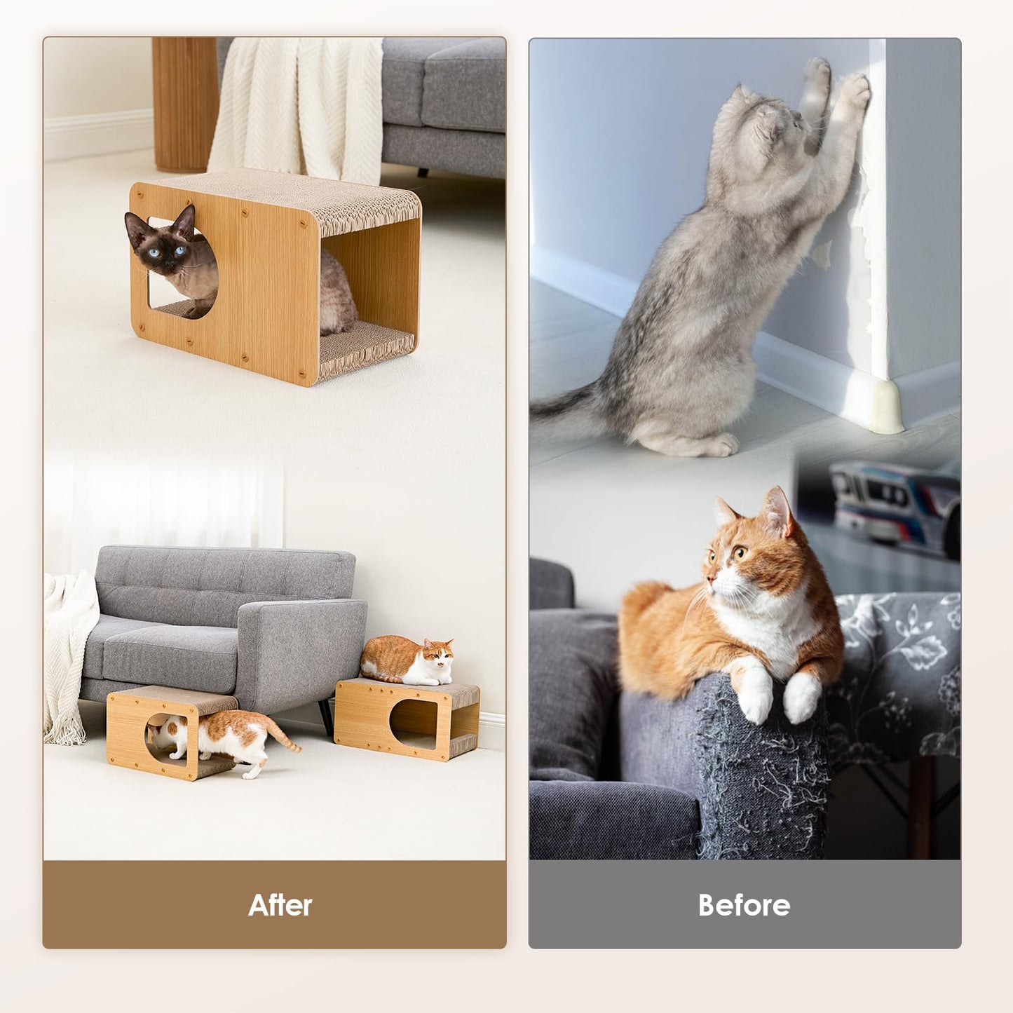 EHEYCIGA Cardboard Cat Scratcher House, 17-Inch Corrugated House