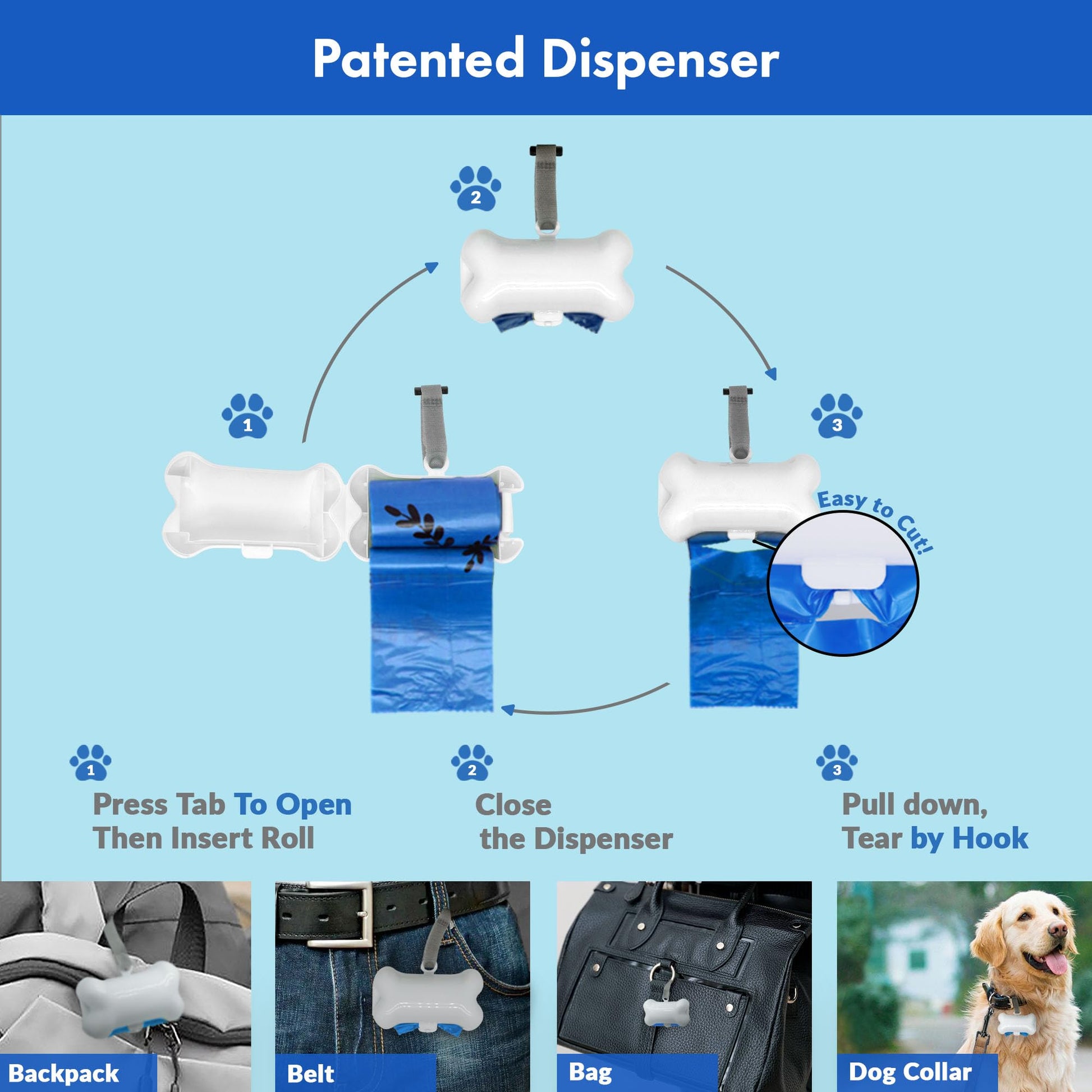 GORILLA SUPPLY 1000 Dog Poop Waste Bags with Dispenser and Leash Leash