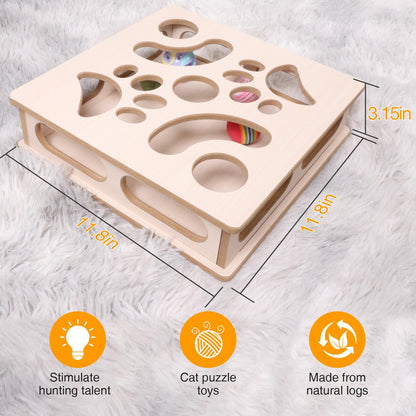 DI BI GRAMAS Cat Interactive Box Puzzle Toy with 3 Small Balls Balls