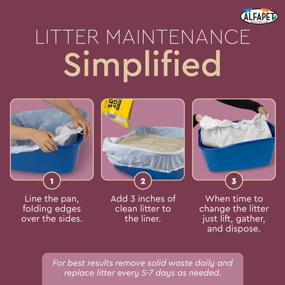 Alfapet Cat Litter box liner Disposable, Elastic Liners- Box