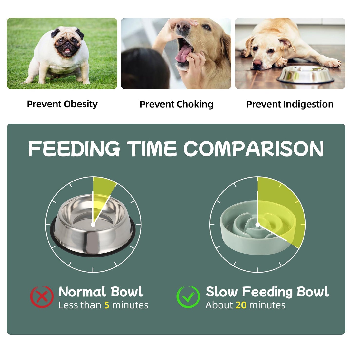 Havniva Ceramic 0.9 Cup Dog Bowl Slow Feeder for Small Dog, Pet Puzzle