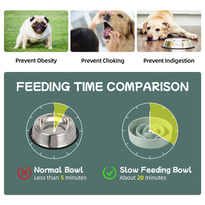 Havniva Ceramic 0.9 Cup Dog Bowl Slow Feeder for Small Dog, Pet Puzzle