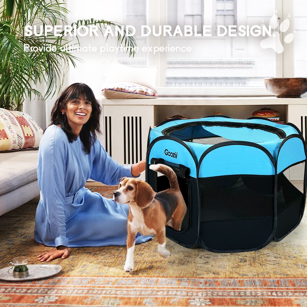 Goozii Dog Playpen for Large Dogs Portable Collapsible, Indoor Crate