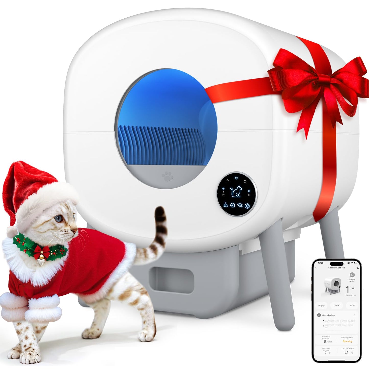 Cumrige Self Cleaning Litter Box, Large Capacity Automatic Cat Litter