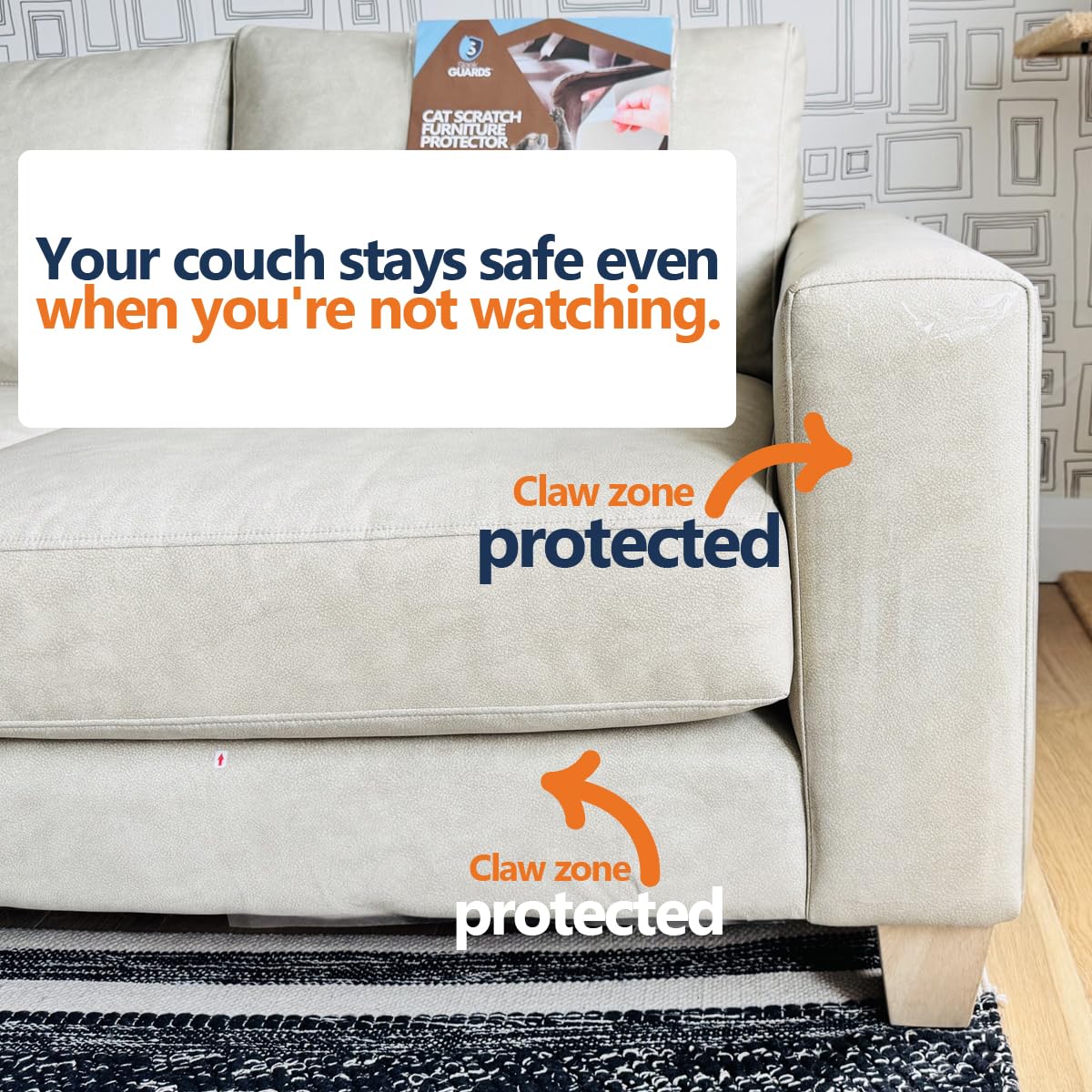 Cat Scratch Furniture Protector, 12-Pack Double-Sided Couch Furniture