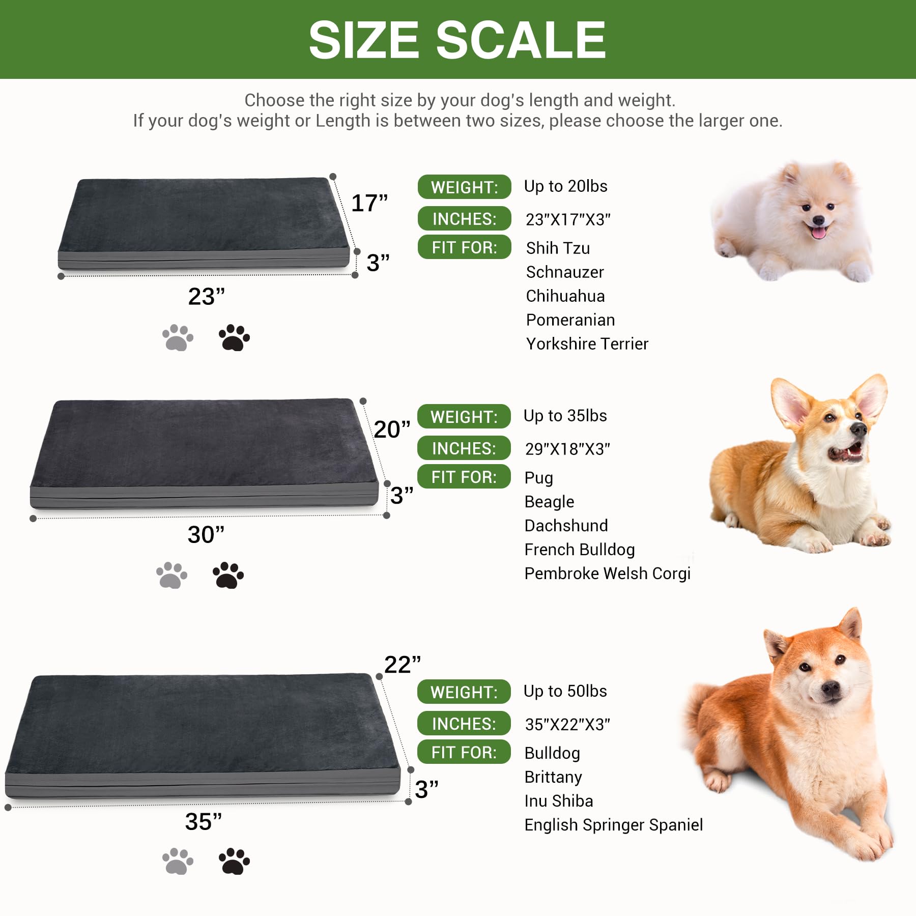 Vonabem Waterproof Small Dog Bed Crate Pad, Outdoor Washable Crate