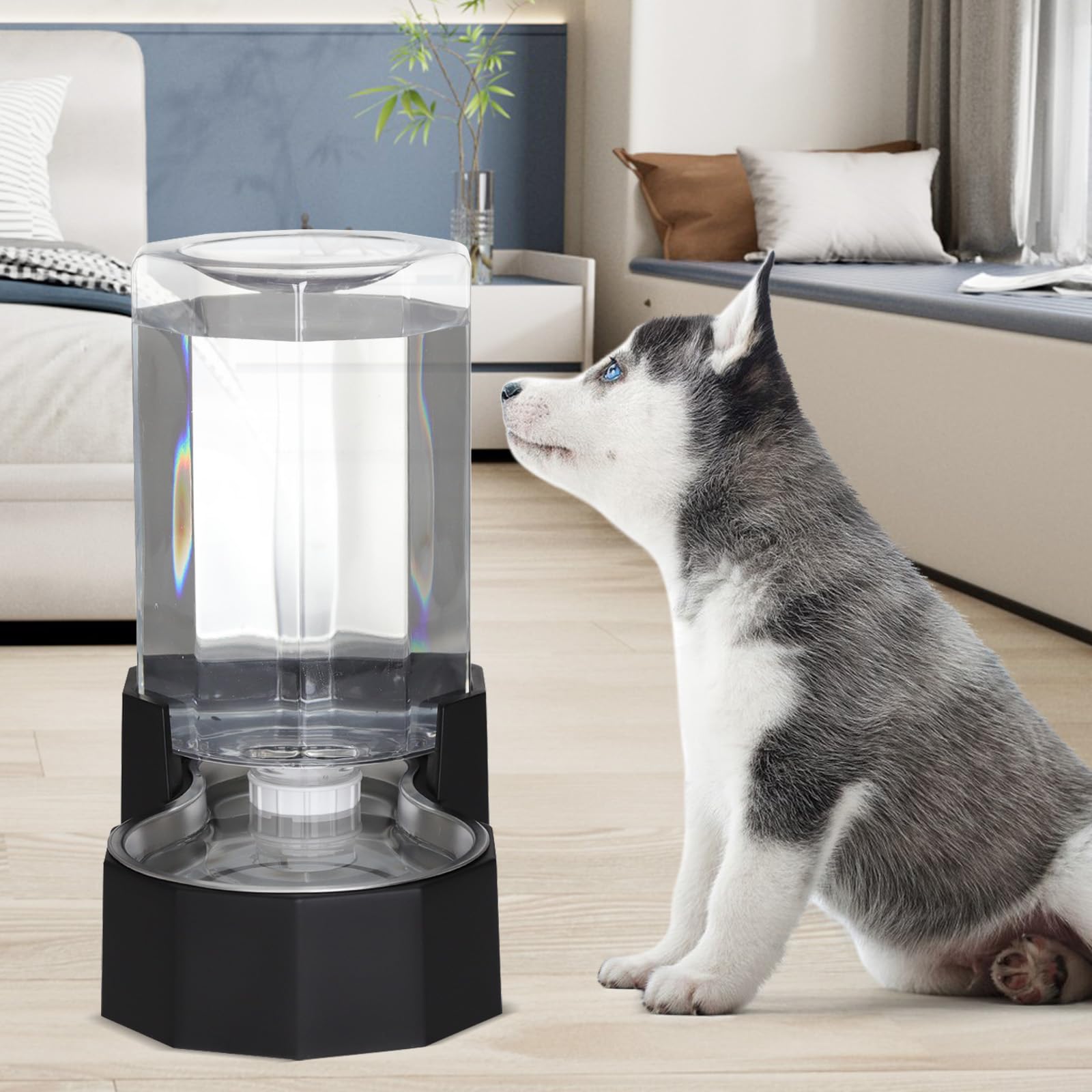 Sfozstra Large Dog Water Dispenser: Automatic Gravity Water Feeder