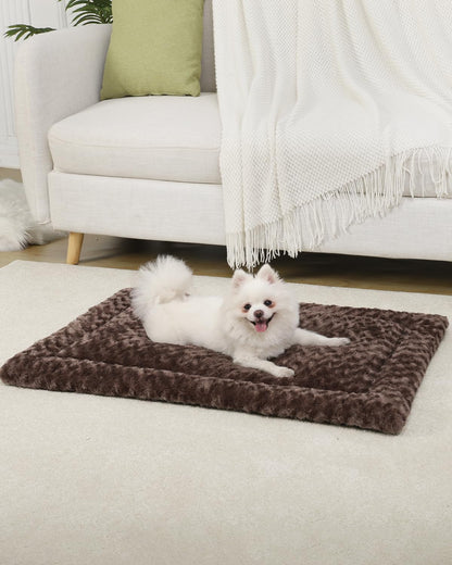 Washable Dog Bed Mat Reversible Dog Crate Pad Soft Fluffy Pet Kennel