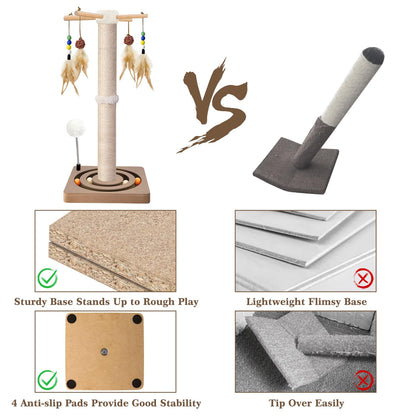 PAROTO Cat Scratching Post, Sisal Cat Tree Tower Scratcher for Tower