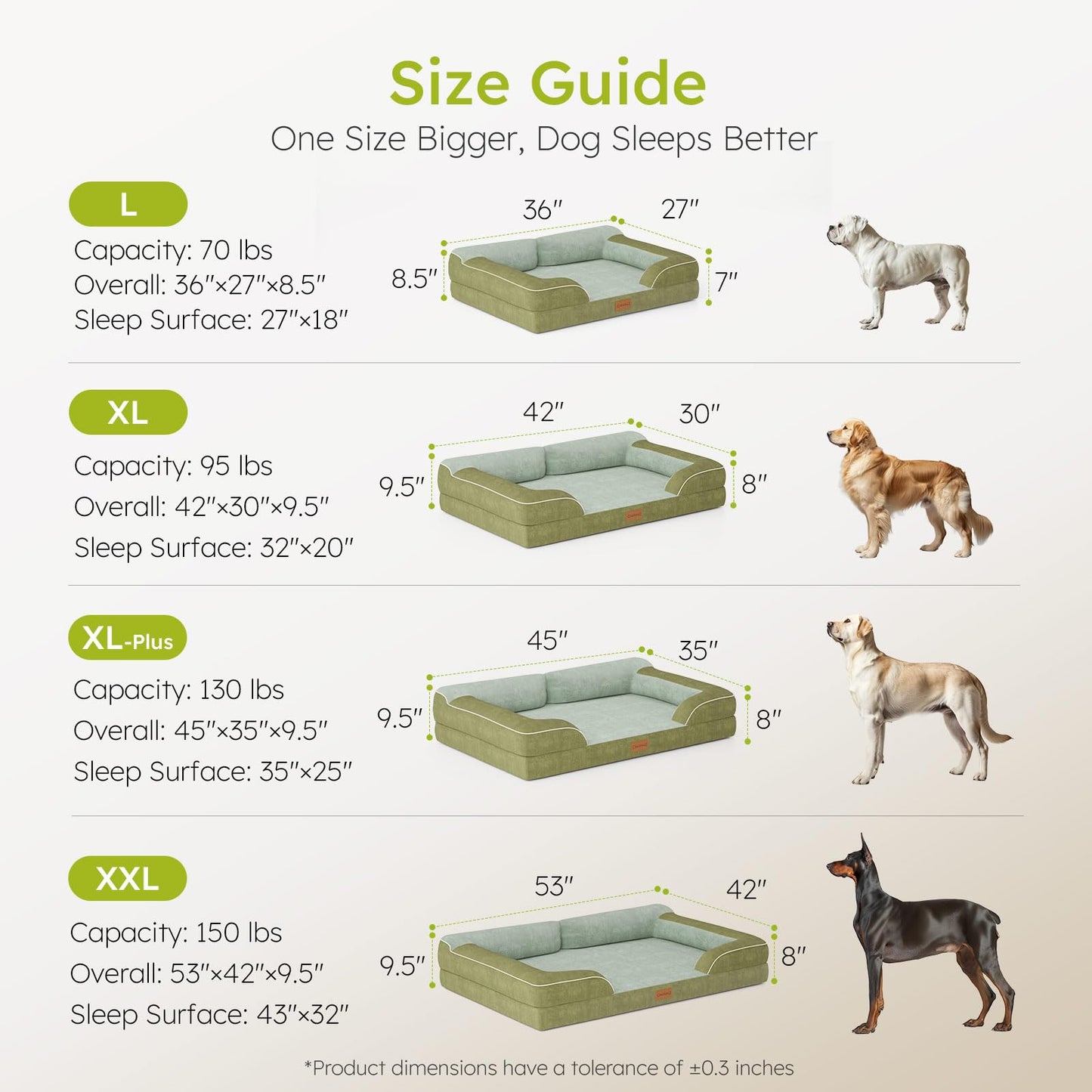 CWAWZ Dog Beds for Large Dogs, Orthopedic Dog Bed with Cooling Gel Bed