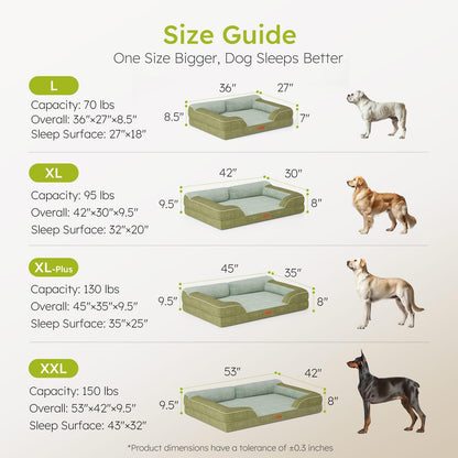 CWAWZ Dog Beds for Large Dogs, Orthopedic Dog Bed with Cooling Gel Bed
