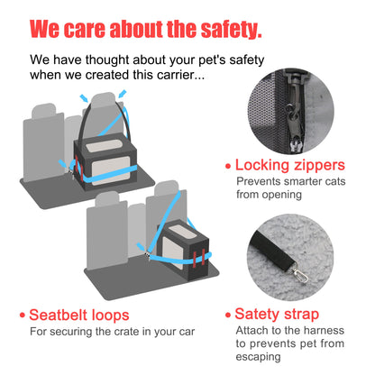 Prutapet Large Cat Carrier x16. x16.5" Portable Dog Crate