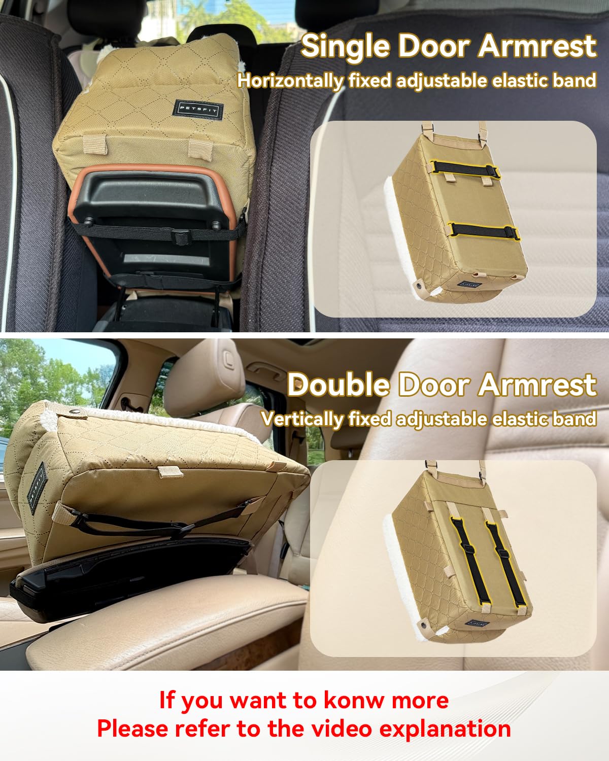 PETSFIT Dog Car Seats for Small Dogs with Safe Protection Hooks, Seat