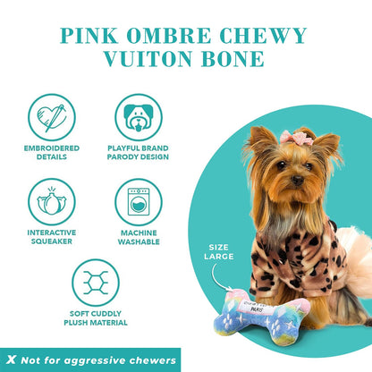 Haute Diggity Dog Chewy Vuiton Bone Plush Squeaky Dog Toy