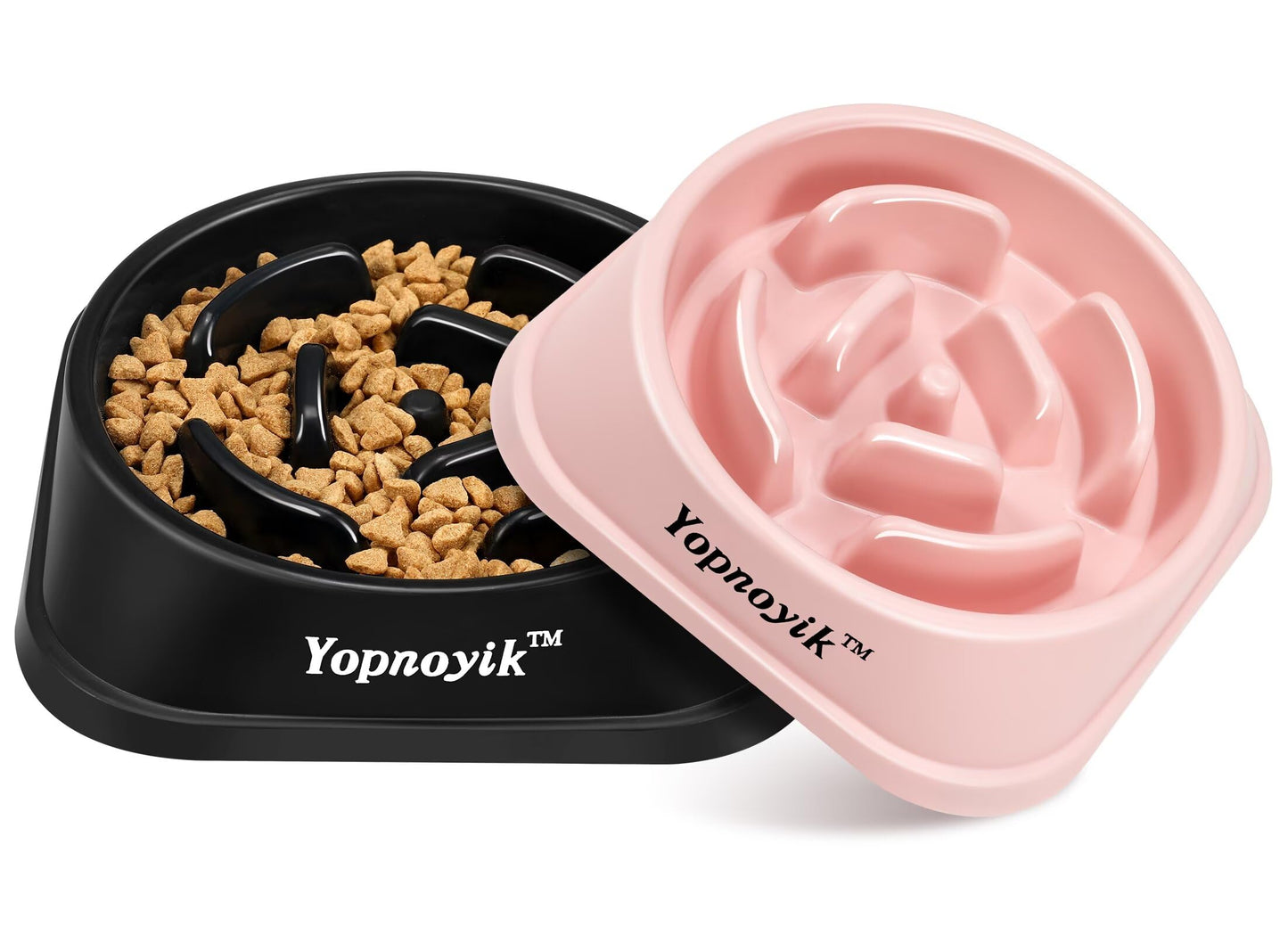 Yopnoyik 2 Pack Slow Feeder Dog Bowls for Healthy Eating, Feeder