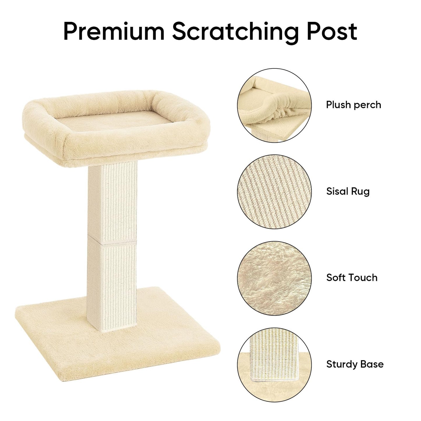 AGYM Cat Scratching Post, 32”Cat Scratcher with Large Plush Posts