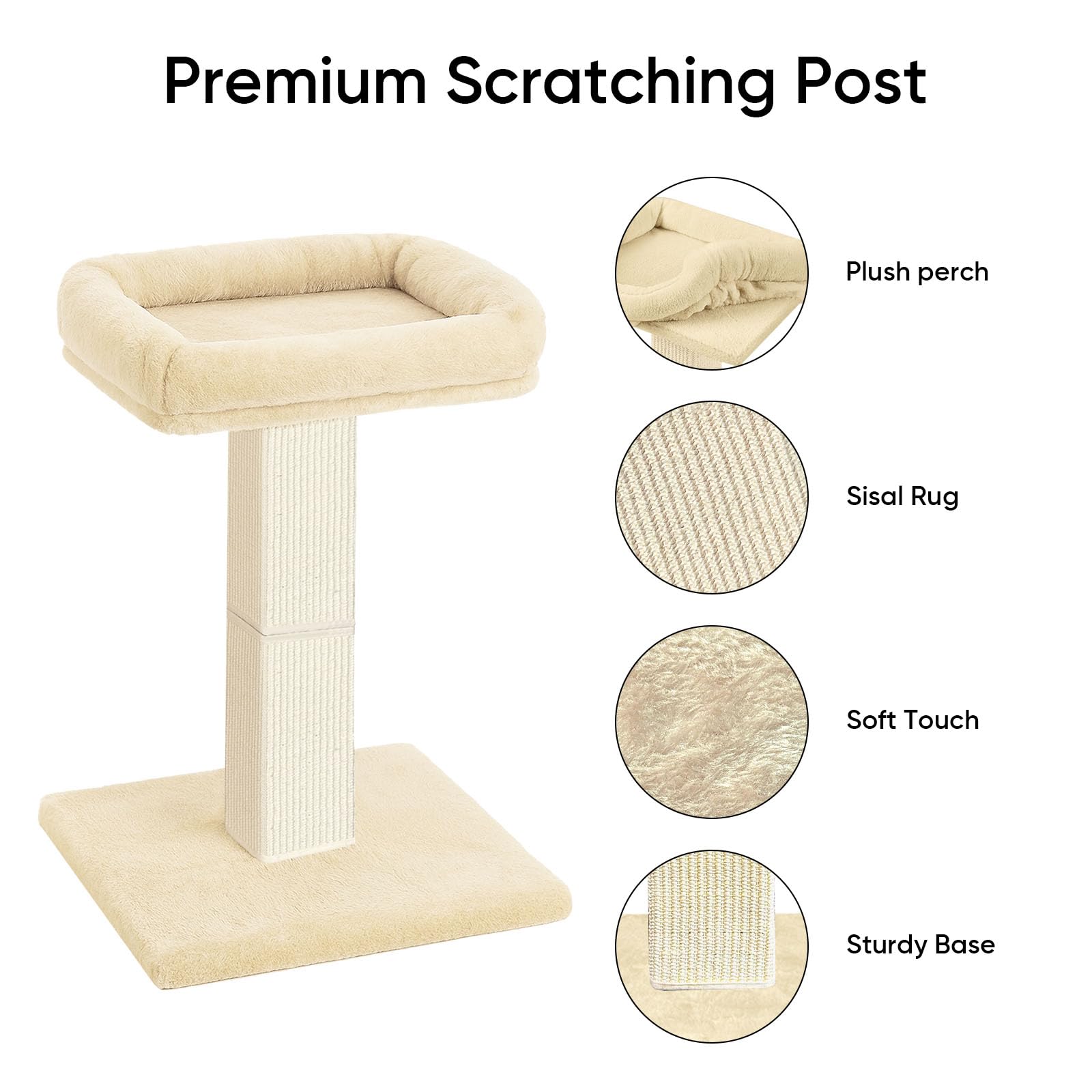 AGYM Cat Scratching Post, 32”Cat Scratcher with Large Plush Posts