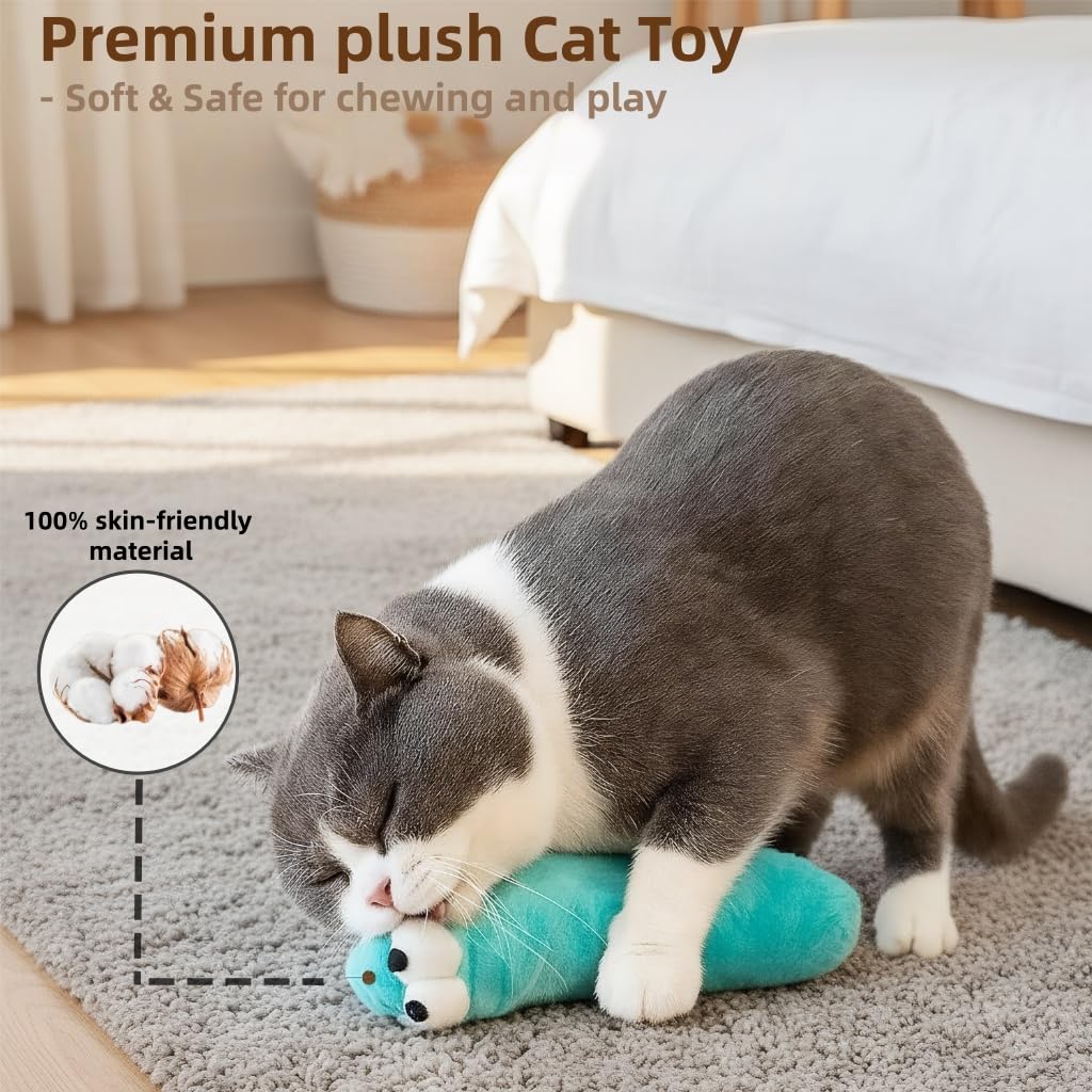 2BB Cat Kicker Toys 3 Pack, Quiet Catnip Toy Pillows for Indoor Catnip
