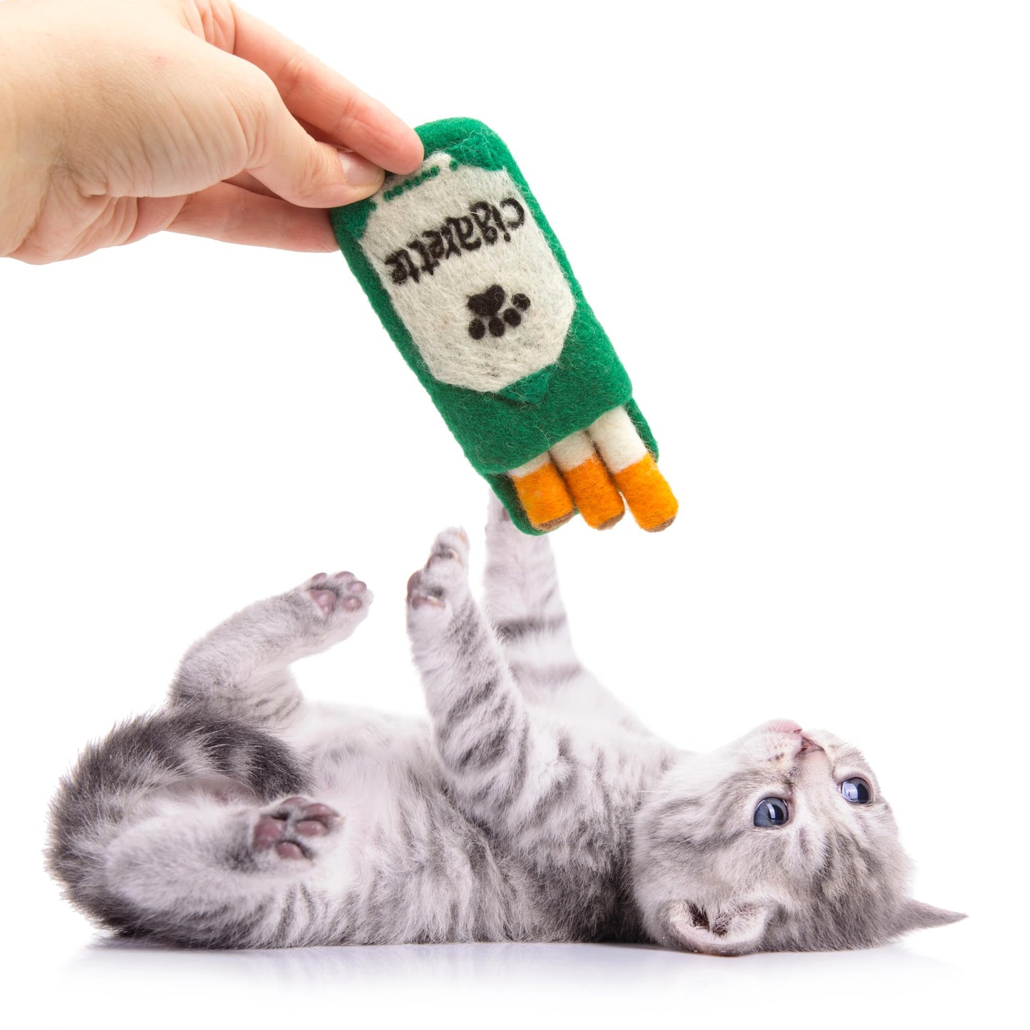 Glaciart One Wool Sushi Cat Toy Set with Catnip, Cute Cat Toy